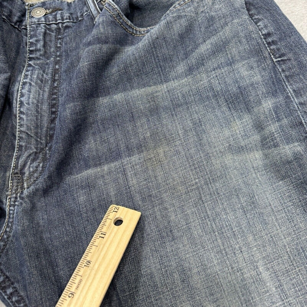 Levis Jeans Mens 38x32 Blue 514 Straight Fit Dark Wash Denim Pockets Logo Work‎ - Picture 11 of 13
